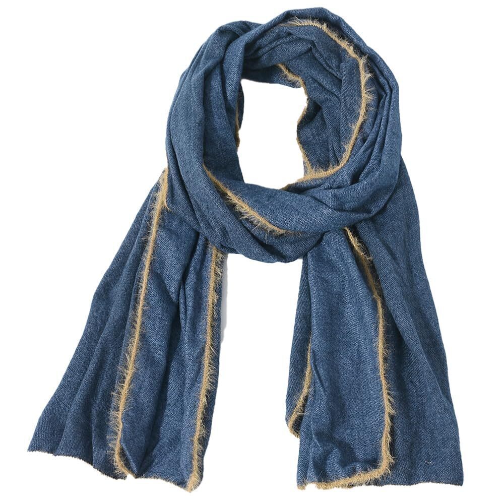 6983 Winter Cashmere Scarf Stripes Warm Soft Scarves with Tassel Luxurious